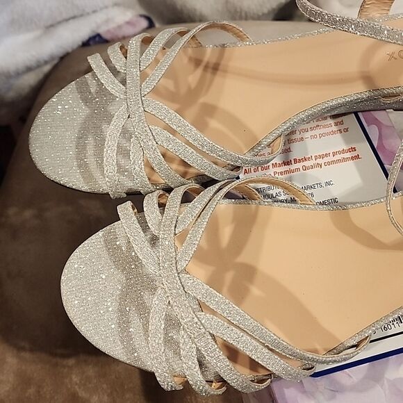Paradox London Theresa Glitter Sandals size 11W  new condition - Picture 2 of 7